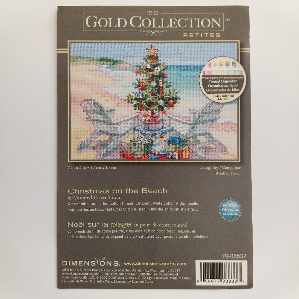 Dimensions Gold Collection Christmas On The Beach Kit Counted Cross Stitch New